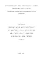 prikaz prve stranice dokumenta Utvrđivanje autentičnosti staničnih linija analizom kratkih ponavljajućih sljedova STR profil