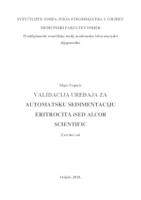 prikaz prve stranice dokumenta Validacija uređaja za automatsku sedimentaciju eritrocita iSED, Alcor Scientific