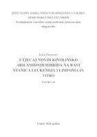 prikaz prve stranice dokumenta Utjecaj novih kinolinsko arilamidnih hibrida na rast stanica leukemija i limfoma in vitro