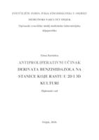 prikaz prve stranice dokumenta Antiproliferativni učinak derivata benzimidazola na stanice koje rastu u 2D i 3D kulturi