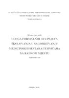 prikaz prve stranice dokumenta Uloga formalnih stupnjeva školovanja u sagorijevanju medicinskih sestara na radnom mjestu