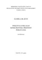 prikaz prve stranice dokumenta Poslovna etika kao konkurentska prednost poslovanja
