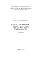 prikaz prve stranice dokumenta Socijalizacija i sport: obitelj kao agens socijalizacije