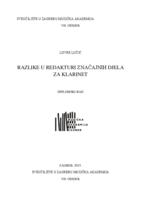 prikaz prve stranice dokumenta Razlike u redakturi značajnih djela za klarinet