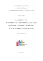 prikaz prve stranice dokumenta Maurice Ravel: Koncert za klavir i orkestar u G-duru - formalne, tematsko-motivičke i harmonijske karakteristike