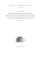 prikaz prve stranice dokumenta Intrizična i ekstrinzična motivacija za izvođenje glazbe kod diplomiranih flautista