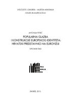 prikaz prve stranice dokumenta Popularna glazba i konstrukcije europskog identiteta: hrvatski predstavnici na Eurosongu