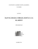 prikaz prve stranice dokumenta Razvoj, izrada i obrada jezičaca za klarinet