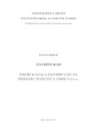 prikaz prve stranice dokumenta IZBORI KANALA DISTRIBUCIJE NA PRIMJERU PODUZEĆA ORBICO D.O.O.