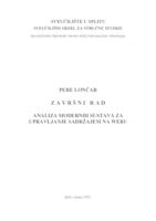 prikaz prve stranice dokumenta ANALIZA MODERNIH SUSTAVA ZA UPRAVLJANJE SADRŽAJEM NA WEBU