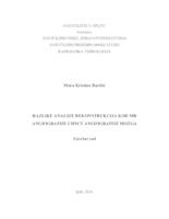 prikaz prve stranice dokumenta Razlike analize rekonstrukcija kod MR angiografije i MSCT angiografije mozga