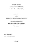 prikaz prve stranice dokumenta Ispitivanje probiotičke aktivnosti autohtonih izolata bakterija mliječne kiseline