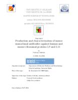 prikaz prve stranice dokumenta Production and characterization of mouse monoclonal antibodies against human and mouse ribosomal proteins L5 and L11