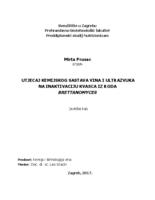 prikaz prve stranice dokumenta Utjecaj kemijskog sastava vina i ultrazvuka na inaktivaciju kvasca iz roda Brettanomyces