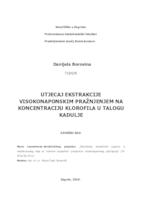 prikaz prve stranice dokumenta Utjecaj ekstrakcije visokonaponskim pražnjenjem na koncentraciju klorofila u talogu kadulje