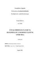 prikaz prve stranice dokumenta Učinak hidrolizata soje na proliferaciju tumorske stanične linije HeLa