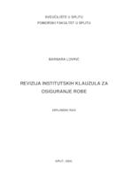 prikaz prve stranice dokumenta Revizija institutskih klauzula za osiguranje robe