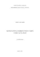 prikaz prve stranice dokumenta Konstantna zabrinutost i njen utjecaj na rad