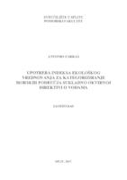 prikaz prve stranice dokumenta Upotreba indeksa ekološkog vrednovanja za kategoriziranje morskih područja sukladno okvirnoj direktivi o vodama