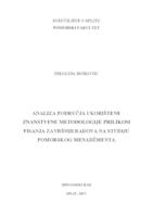 prikaz prve stranice dokumenta Analiza područja i korištene metodologije završnih radova na studiju pomorskog menadžmenta