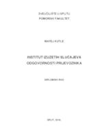 prikaz prve stranice dokumenta INSTITUT IZUZETIH SLUČAJEVA ODGOVORNOSTI PRIJEVOZNIKA