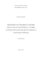 prikaz prve stranice dokumenta Kriteriji i standardi za odabir odgovarajućih modela u svrhu učinkovitog recikliranja broda i nastalog otpada
