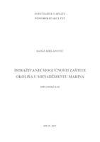 prikaz prve stranice dokumenta Istraživanje mogućnosti zaštite okoliša u menadžmentu marina