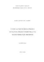 prikaz prve stranice dokumenta Utjecaj meteoroloških i oceanoloških čimbenika na manevriranje brodom