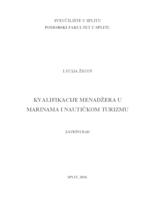 prikaz prve stranice dokumenta Kvalifikacije menadžera u marinama i nautičkom turizmu