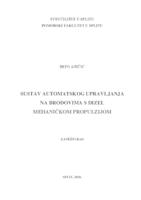 prikaz prve stranice dokumenta Sustav automatskog upravljanja na brodovima s dizel mehaničkom propulzijom