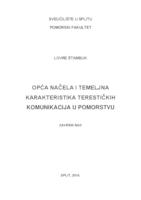 prikaz prve stranice dokumenta Opća načela i temeljna karakteristika terestičkih komunikacija u pomorstvu