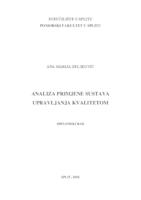 prikaz prve stranice dokumenta Analiza primjene sustava upravljanja kvalitetom