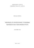 prikaz prve stranice dokumenta Nagrada za spašavanje i posebna naknada kao osigurane štete