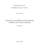 prikaz prve stranice dokumenta Pokazatelji uspješnosti poslovanja na primjeru Elite Travel agencije