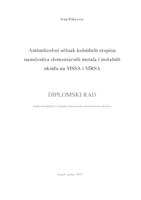 prikaz prve stranice dokumenta Antimikrobni učinak koloidnih otopina nanočestica elementarnih metala i metalnih oksida na MSSA i MRSA
