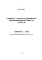 prikaz prve stranice dokumenta Fitokemijska karakterizacija polifenola vrste Micromeria frivaldszkyana (Deg.) Vel. (Lamiaceae)