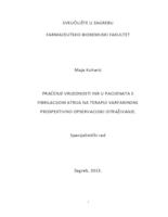 prikaz prve stranice dokumenta Praćenje vrijednosti INR u pacijenata s fibrilacijom atrija na terapiji varfarinom: prospektivno opservacijsko istraživanje