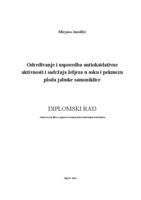 prikaz prve stranice dokumenta Određivanje i usporedba antioksidativne aktivnosti i sadržaja željeza u soku i pekmezu ploda jabuke samoniklice