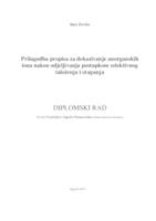 prikaz prve stranice dokumenta Prilagodba propisa za dokazivanje anorganskih iona nakon odjeljivanja postupkom selektivnog taloženja i otapanja