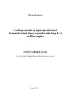 prikaz prve stranice dokumenta Uvođenje metode za mjerenje aktivnosti lizosomske kisele lipaze u uzorku suhe kapi krvi na filtar papiru