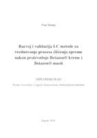 prikaz prve stranice dokumenta Razvoj i validacija LC metode za vrednovanje procesa čišćenja opreme nakon proizvodnje Betazon kreme i Betazon masti