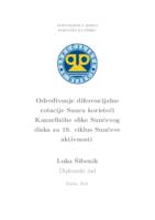 prikaz prve stranice dokumenta Odredivanje diferencijalne rotacije Sunca koristeći Kanzelhöhe slike Sunčevog diska za 19. ciklus Sunčeve aktivnosti