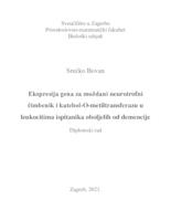 prikaz prve stranice dokumenta Ekspresija gena za moždani neurotrofni čimbenik i katehol-O-metil transferazu u leukocitima ispitanika oboljelih od demencije