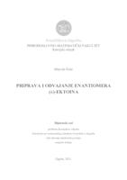 prikaz prve stranice dokumenta Priprava i razdvajanje enantiomera (±)-ektoina