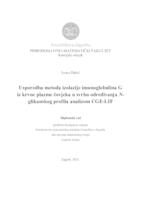 prikaz prve stranice dokumenta Usporedba metoda izolacije imunoglobulina G iz krvne plazme čovjeka u svrhu određivanja N-glikanskog profila analizom CGE-LIF