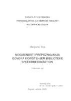 prikaz prve stranice dokumenta Mogućnosti prepoznavanja govora korištenjem biblioteke SpeechRecognition