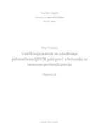 prikaz prve stranice dokumenta Verifikacija metode za određivanje polomorfizma gena Q192R pon 1 u bolesnika sa stenozom perifernih arterija