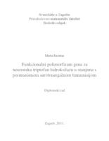 prikaz prve stranice dokumenta Funkcionalni polimorfizam gena za neuronsku triptofan-hidroksilazu u stanjima s poremećenom serotonergičnom transmisijom