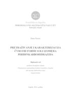 prikaz prve stranice dokumenta Pretraživanje i karakterizacija čvrstih formi soli izomera piridinkarbohidrazida