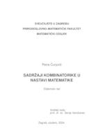 prikaz prve stranice dokumenta Sadržaji kombinatorike u nastavi matematike